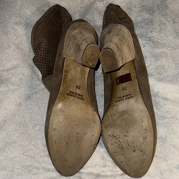 Cordani Philly perforated slouch almond front dark tan boots booties Sz 38 EU - Picture 10 of 14